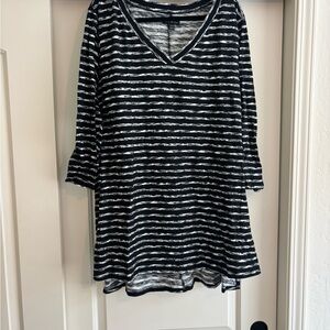 Lane Bryant Black and White Striped Tunic